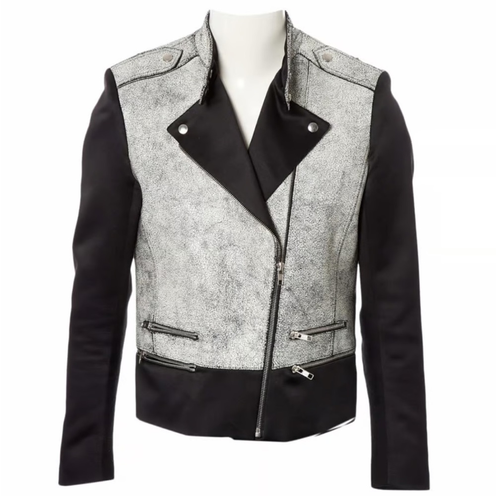 Sandro Paris Cracked Leather Jacket